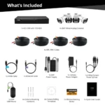 Security camera system package contents overview.