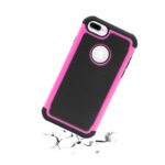 Black and pink rugged phone case with shockproof design.