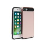 Rose gold phone case on a smartphone with a black border.