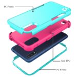 Exploded view of a multi-layer smartphone case with PC and TPU frames.