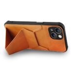 A sleek phone case with a built-in stand and card holder.