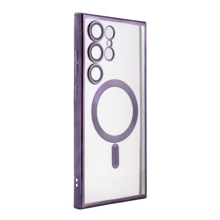 Magnetic Wireless Charging TPU Bumper Case For Galaxy S23 Ultra In Purple