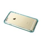 Gold iPhone with a clear protective bumper case.