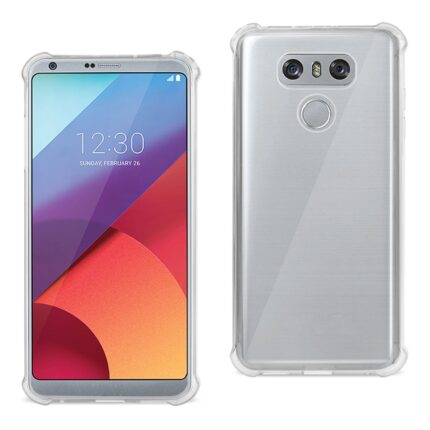 Clear protective case on a modern smartphone showing front and back.