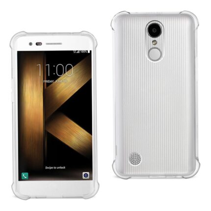 Clear protective phone case shown from front and back angles.