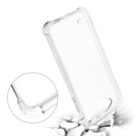 Transparent phone case with reinforced corners for protection.