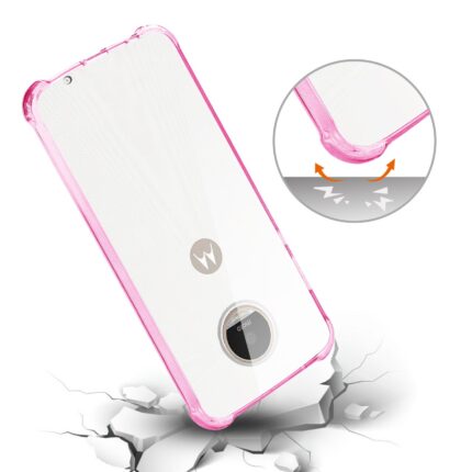 Pink and transparent phone case with a sliding camera cover.