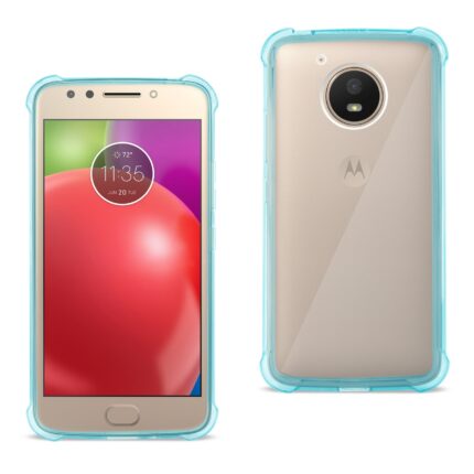 Smartphone with a blue protective case on a white background.