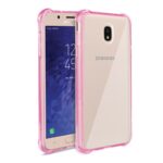 Pink transparent protective phone case on a smartphone.