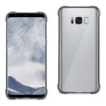 Sleek smartphone with a clear protective case, front and back views.