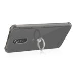 Smartphone with a ring stand attached to its back for easy handling.