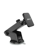 Black adjustable car phone mount with suction.