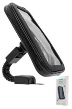Smartphone holder with flexible mount and packaging.