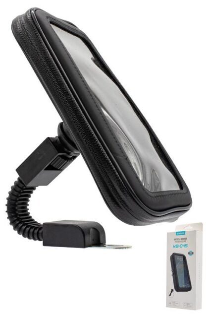 Smartphone holder with flexible mount and packaging.