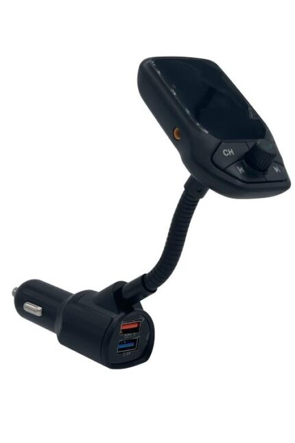 Car charger with USB ports and controls.