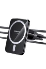 Wireless car phone charger with mount.