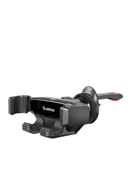 Car air vent phone holder, black design.
