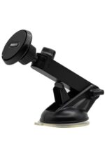 Black phone mount with suction cup base.