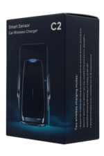 Car wireless charger box, dark packaging.