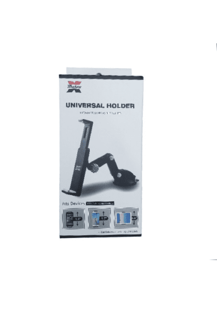 Universal holder packaging with device illustrations.