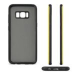 Black and yellow phone case with precise cutouts for buttons and camera.