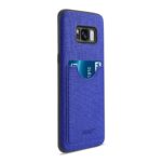 Blue smartphone case with a built-in card holder.