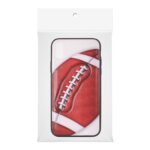 Phone case with American football design in packaging.