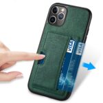 Phone case with a built-in card holder for easy access to cards.