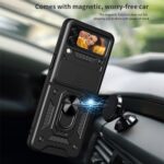 Magnetic, wireless car phone mount holding a phone securely.