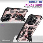 Rugged phone case with built-in kickstand for hands-free use and protection.