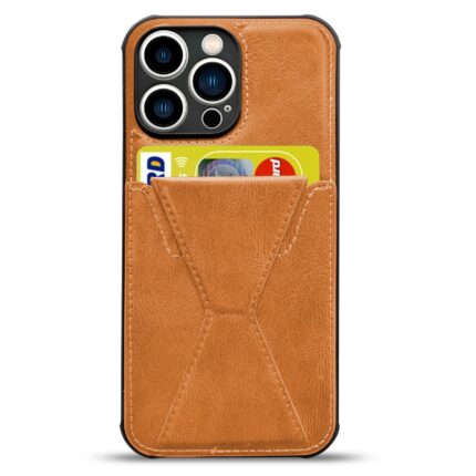 Smartphone case with a built-in card holder pocket.