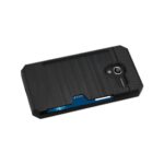 Black rugged smartphone case with blue accents.
