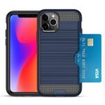 Smartphone case with a card slot holding a Visa card.