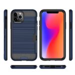 Protective black phone case shown from multiple angles with a smartphone.