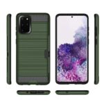 Green smartphone case shown from multiple angles with a phone inside.