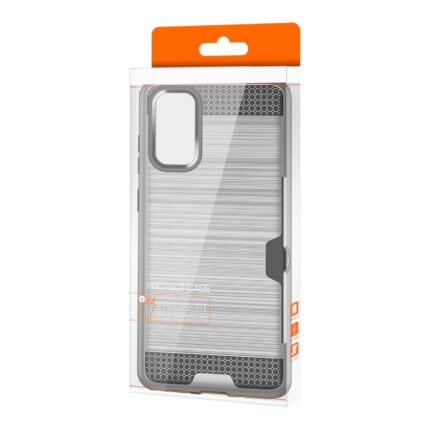 Clear protective phone case in packaging.