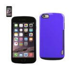 Black smartphone with purple protective case beside it.