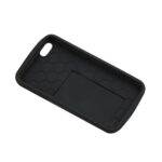 Black silicone phone case with card holder slot.