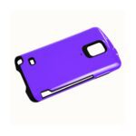 Purple smartphone case with black accents and a kickstand.