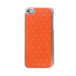 Orange phone case with a studded design.