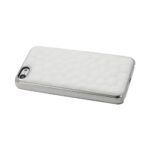 White textured phone case with a quilted pattern on the back.