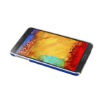 A smartphone lying flat with a colorful screen display.