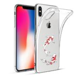 Clear phone case with koi fish design for iPhone X.