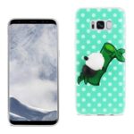 Smartphone with a panda-themed protective case beside it.