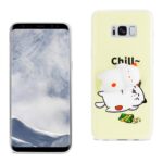 Smartphone with a cute Chill-themed cat phone case.