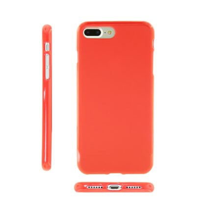 Bright red phone case shown from multiple angles.