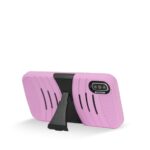 Pink smartphone case with a black kickstand for hands-free use.