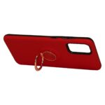 Red phone case with a ring holder and camera cutout.