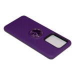 Purple phone case with a circular ring holder and camera cutout.