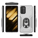 Modern smartphone with a protective case featuring a ring holder.